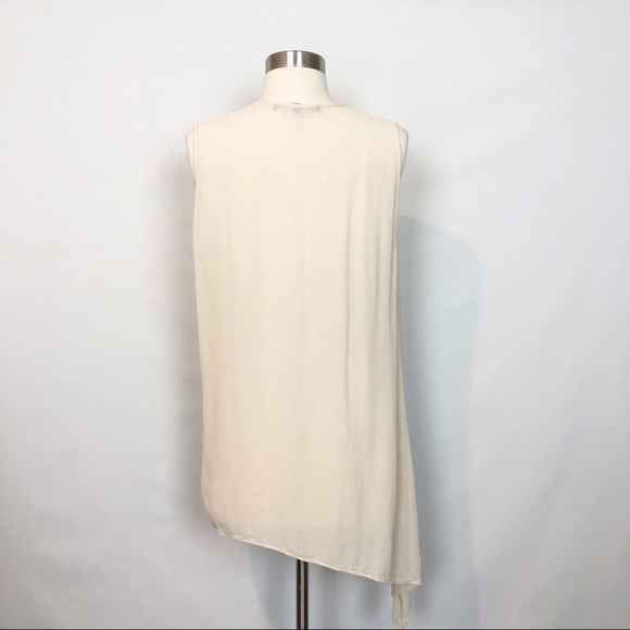 FifteenTwenty Faux Wrap Sheer Ivory Tank Small - Picture 2 of 8